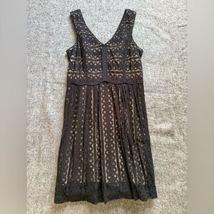 Loft V-neck black picnic dress.